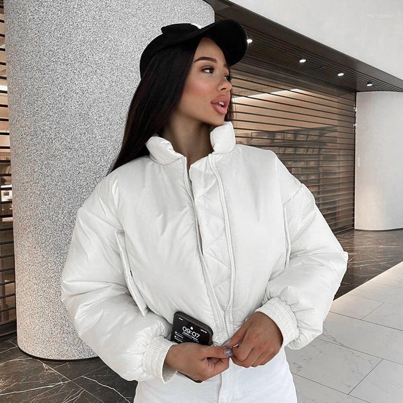 

Women' Jackets Winter Outwear Clothes For Women 2023 Casual Baseball Cropped Puffer Jacket Bubble Coat, Black