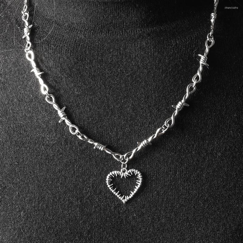 

Chains Punk Style Small Wire Brambles Iron Black Choker Necklace Women Hip-hop Gothic Barbed Little Thorns Chain Gifts
