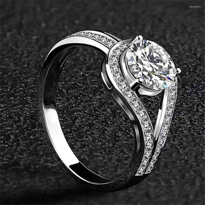 

Wedding Rings Belt Buckle Fashion Women Resizeable 30% Silver Plated Open Ring CZ Big Crystal Luxurious Finger Jewelry Wholesale Drop