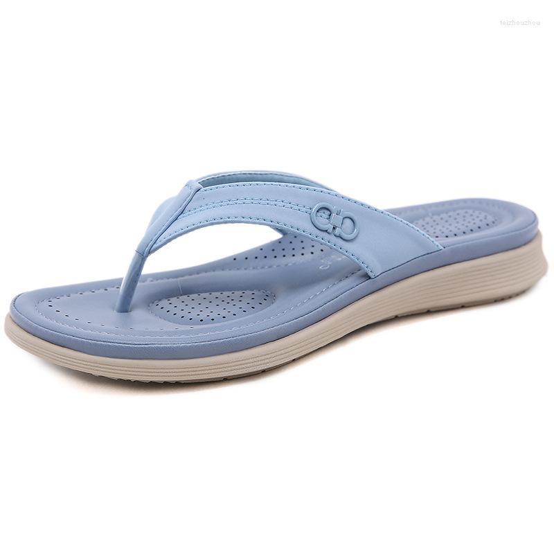 

Sandals High Quality Women's Flip Flops Fashion Summer Slippers Sweet Beach Platform Shoes Non-Slip Feet 2023, Blue