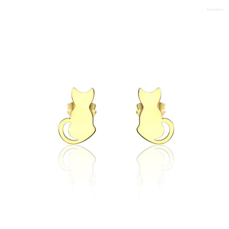 

Stud Earrings Stainless Steel Minimalist Animal Cute Pet Cat For Women Lover Gift