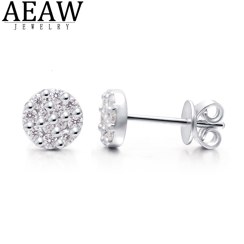 

Charm AEAW Earrings 4mm Diamond Stud Sterling Silver Classic Lab 4 Prong for Women 230313