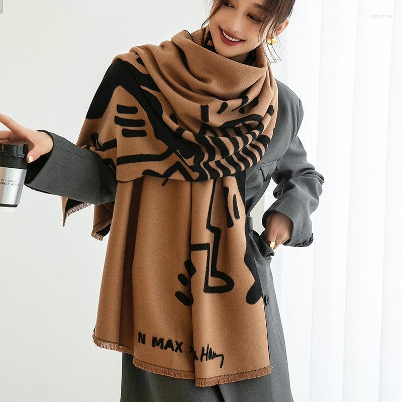 

Scarves Winter Scarf Pashmina Shawls Cashmere Wraps Foulard Female Warm Echarpe Thick Blanket StolesScarves Kiml22