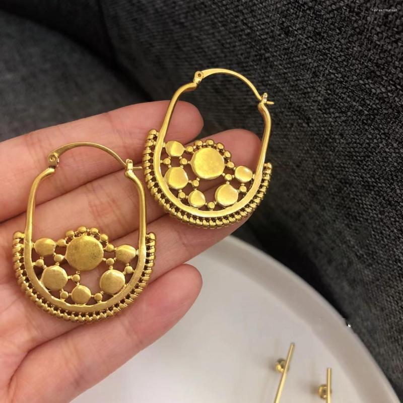 

Hoop Earrings Stylish Gold-plated Bead Chain With Atmospheric Gold Finish