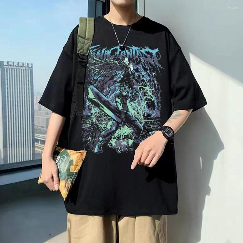 

Men's T Shirts Game Final Fantasy Fan Art Tshirt Short Sleeve Men's Fashion Cotton T-shirts Men Women Harajuku Casual Oversized Loose, Red