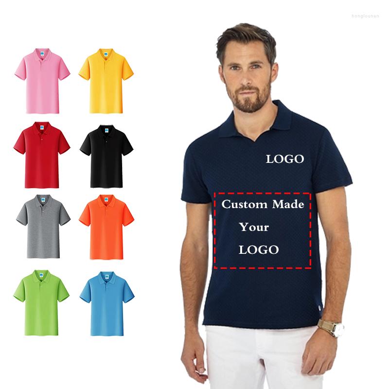 

Men's T Shirts NO LOGO Price Polo Shirt Men Custom Lapel Short Sleeve Printing Breathable Cotton Embroidered Top, Red