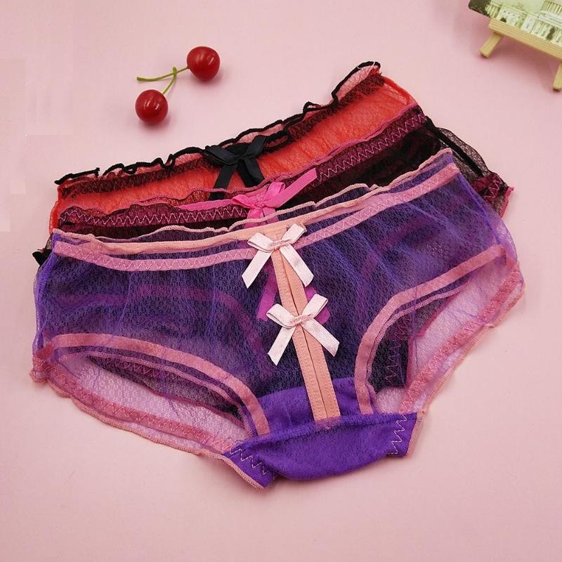 

Women's Panties 5pcs Lace Sexy Women Hollow Out Seamless Panty Girls Low-Rise Transparent Briefs Soft Cotton Crotch Underpants Underwear, Multi