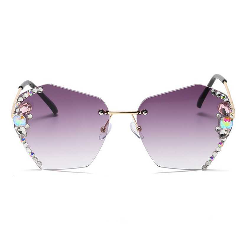 

Sunglasses 2023 new Women's fashion anti ultraviolet diamond big face thin net red tide glasses