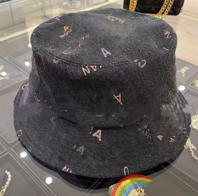 

Quality Bucket Hat New Denim Letter Graffiti Color Series Bucket Hats Women's Baseball, Aspic