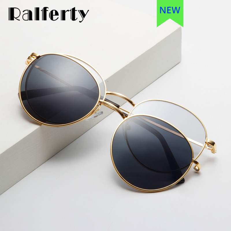 

Sunglasses Ralferty Men Women s Glasses 2 In 1 Clip On Kit Round Magnet Anti UVA UVB Metal Eyeglass Frame Prescription 230313