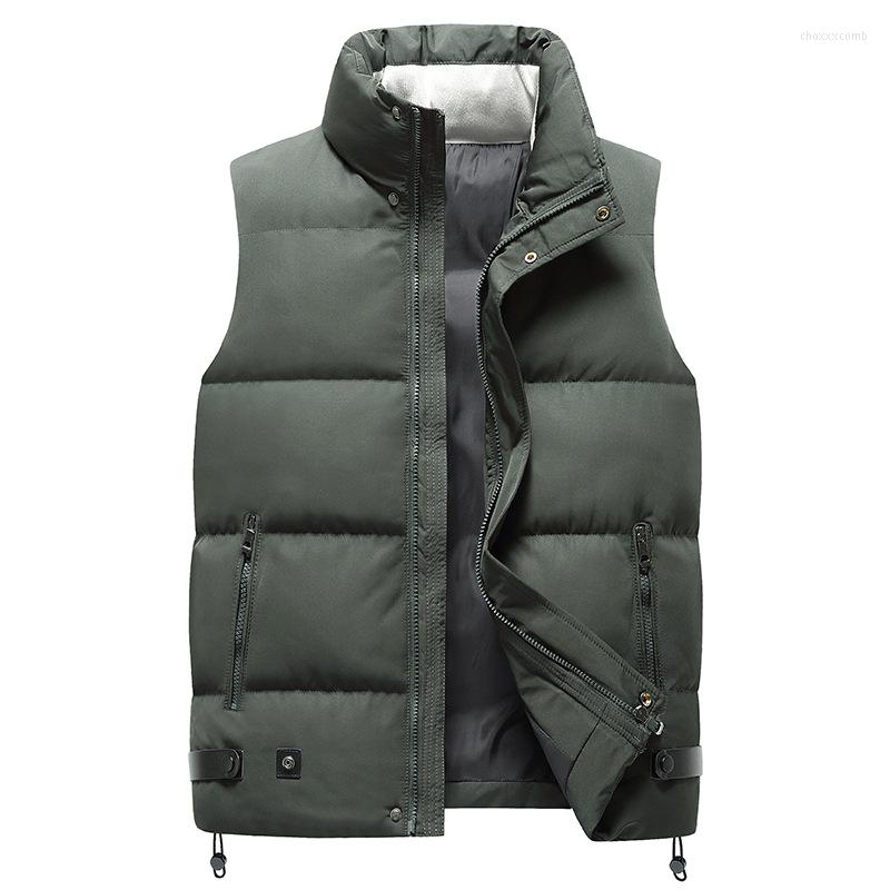 

Men's Vests 2023 Autumn Winter Mens Parka Vest Outerwear Men Solid Casual Sleeveless Jacket Cotton Padded WaistCoats Male Oversized 5XL, Black