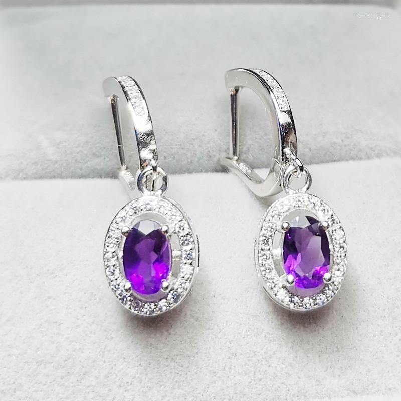 

Hoop Earrings Natural Real Amethyst Earring 925 Sterling Silver 4 6mm 0.5ct 2pcs Gemstone Fine Jewelry T2110152