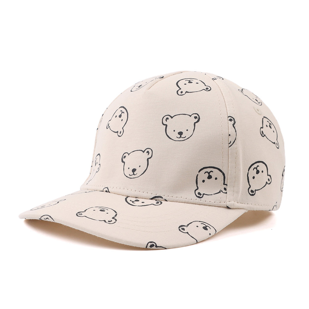 

Caps Hats Baby Boy Baseball Cap Cartoon Spring Summer Sun Cap Children Toddler Bear Hat Hip Pop Kids Summer Boy Girls Hat Accesories 230313, Beige