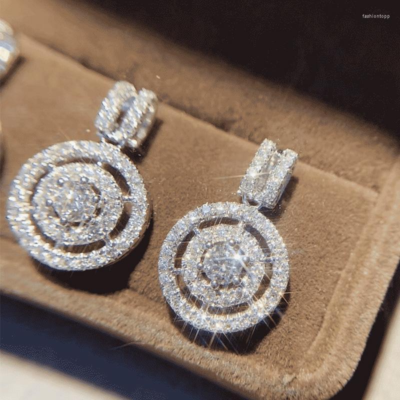 

Pendant Necklaces CAOSHI Simple Design Round Necklace For Women Exquisite Wedding Accessories Pave Crystal Stone Daily Collocation Jewelry