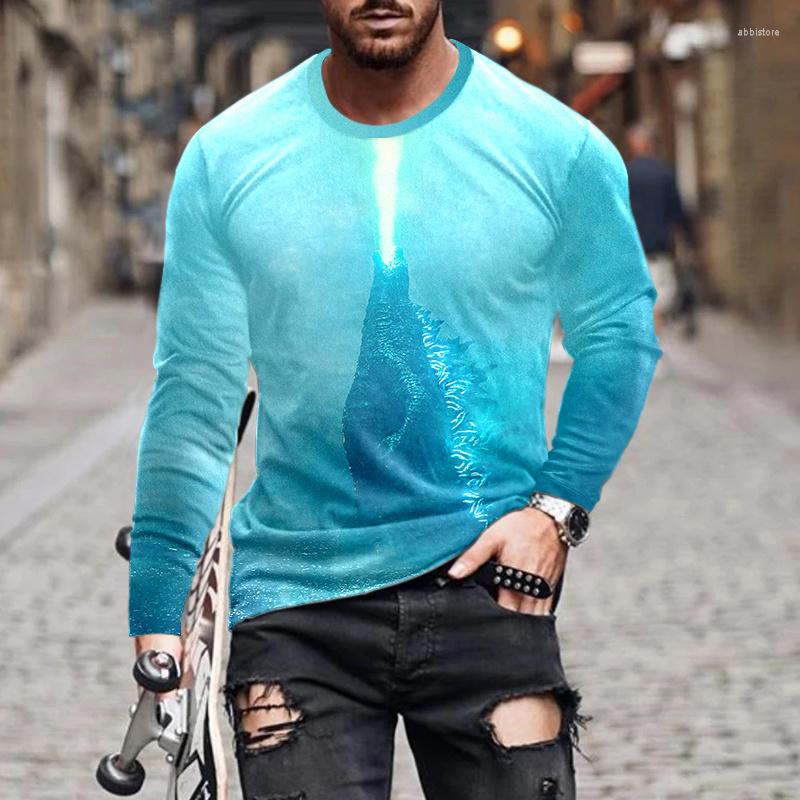 

Men's T Shirts 2023 Men's Casual Sports 3D Digital Printing T-shirt Street Trend Long Sleeve S-6x, Sm141-1