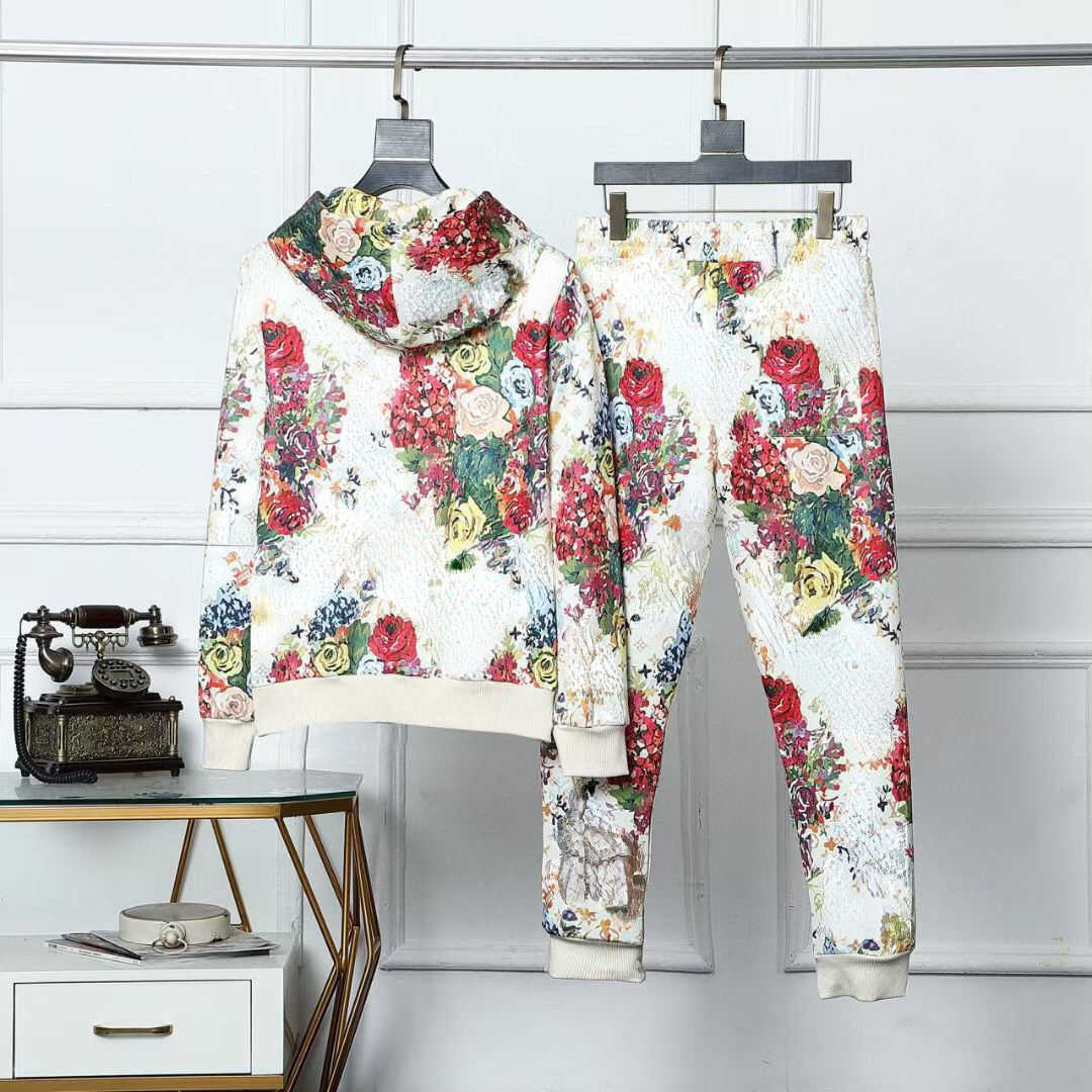 

Luxury designer hoodie mens hooded sweater flower sweatshirt pants suit men women hoodies casual hoody pants two-piece set, Multi