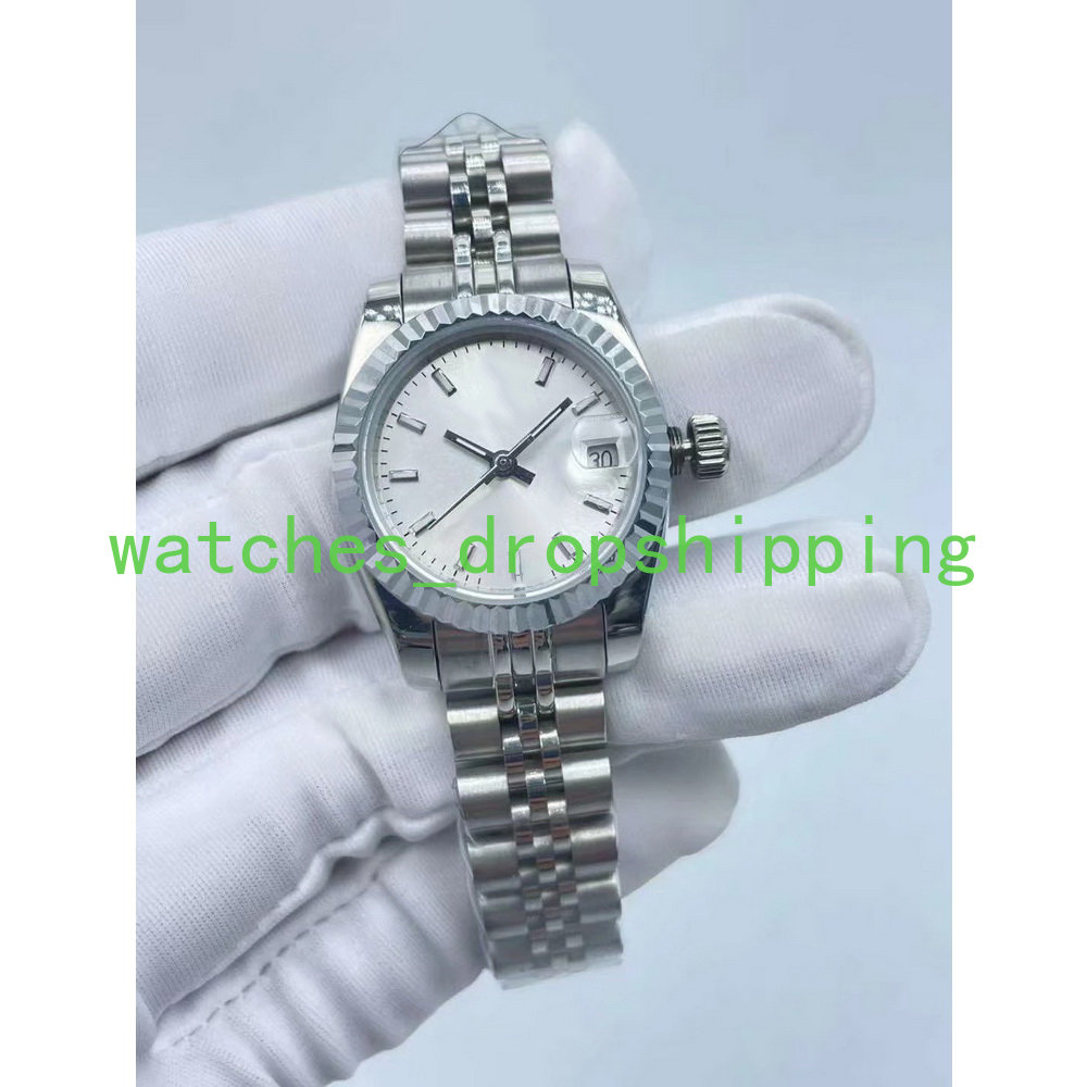 

Business Womans Watch 26mm Silver Dial Stainless 904l Asia 2813 Movement LRuminous Waterproof WristWatch Gift WristWatches for Lady, Add waterproof