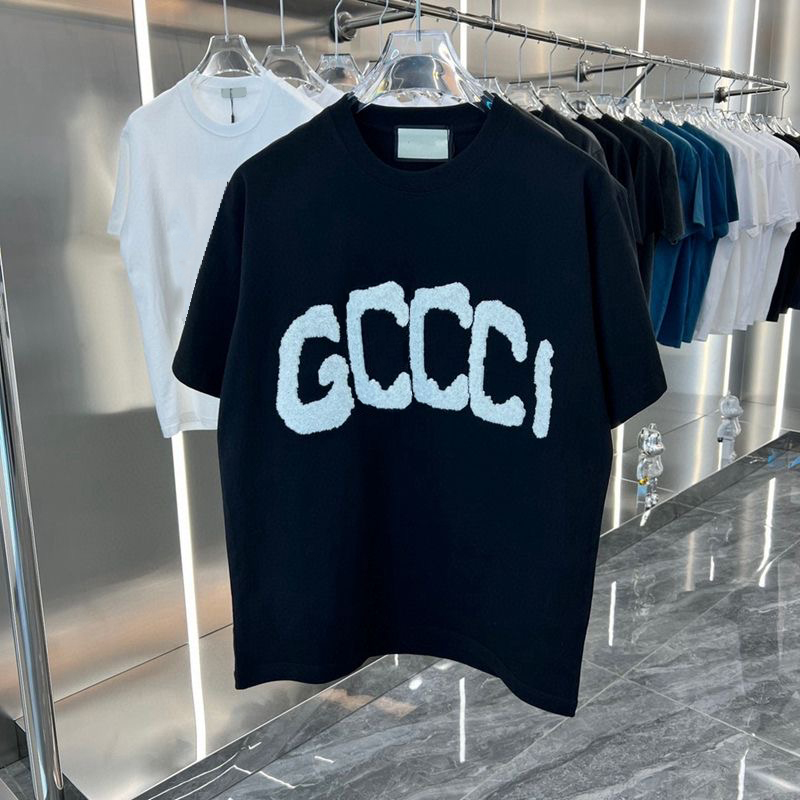 

2023 Summer paris Mens T-Shirts designer tee luxury flocking letter tshirt t shirt Classic fashion green womens short Sleeve casual cotton t-shirt tops