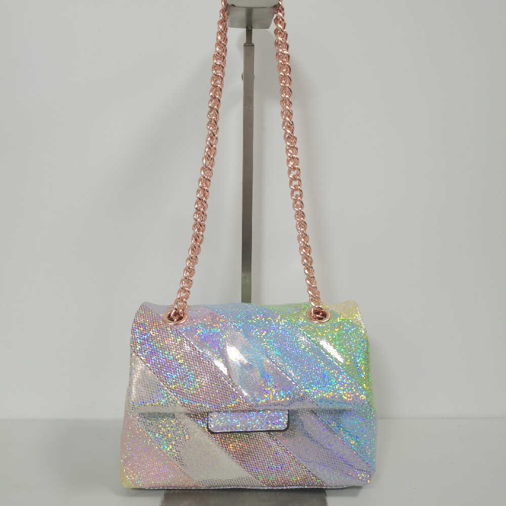 

cross-body bags totes New shiny PU eagle head messenger bag Rose gold hardware chain handbag for women 230313