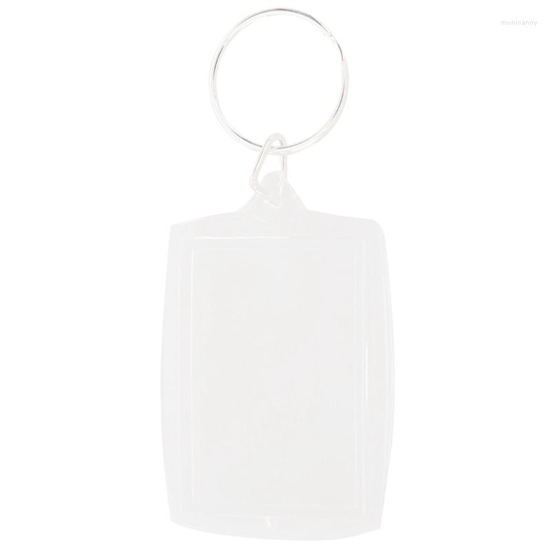 

Keychains 10Pcs Transparent Blank Insert Po Picture Frame Key Ring Split Keychain