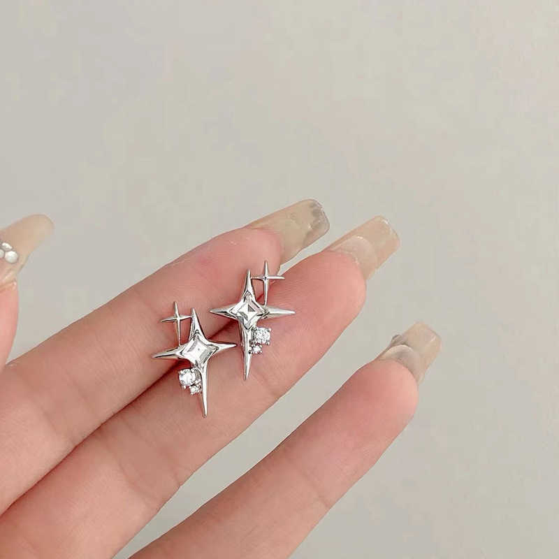 

Dangle Chandelier 2022 New Fashion Star Awn Cross Zircon Stud Earrings S925 Silver Needle Korean Design Asterism Female Exquisite Earrings Jewelry G230313