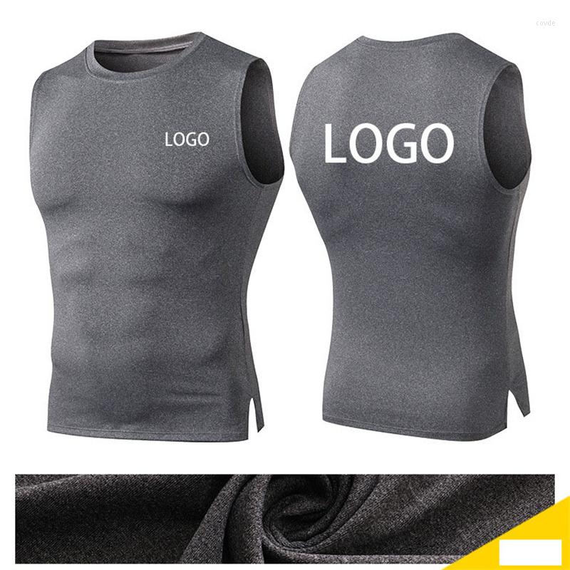 

Men' Tank Tops 073 LOGO Men' Sports Vest PRO Fitness Clothes Sleeveless High Elastic Tight Training Moisture Wicking Quick-drying Top, White