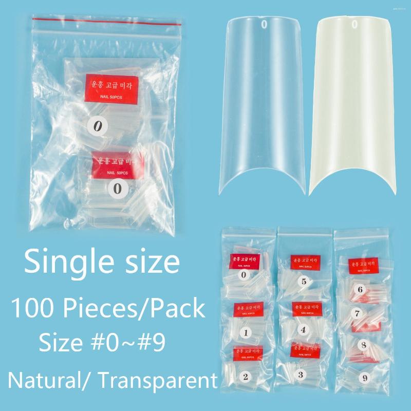

False Nails Long C Curve Single Size 100 Pieces Nail Tips Recover 3 4 5 6 Fake Full Cover Artifical, Size 4 natural