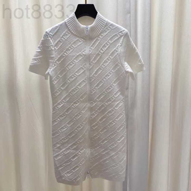 

Street Style Dresses Designer New Autumn Winter Stand Collar Short Sleeve Fashion Milan Runway Dress Brand Same Women' HHCH, White