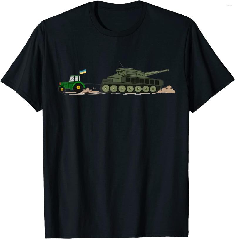 

Men' T Shirts Ukraine Tractor Tows Away Tank Men T-Shirt Short Sleeve Casual Cotton O-Neck Summer Shirt, Black