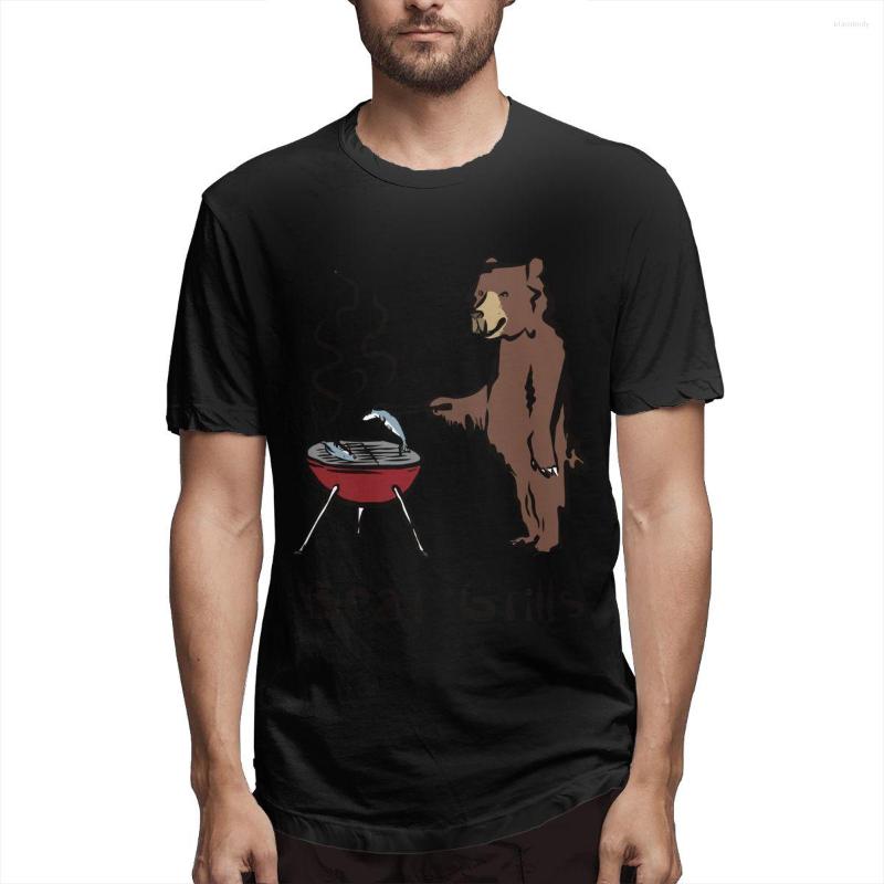 

Men's T Shirts BBQ Joke Bear Grills Short Sleeve T-shirt Summer Tops Fashion Tees, Royal blue