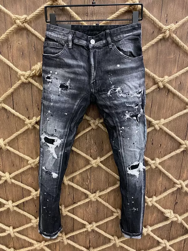 

2021 dsquared2 New Men Jeans Hole Light Blue Dark gray Italy Brand Man Long Pants Trousers Streetwear denim gg Skinny Slim Straight Biker Jean for Wo WQe, A383