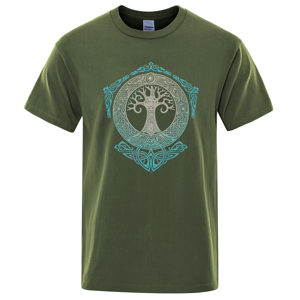 

Men' T-Shirts Yggdrasil T Shirt World Tree Men Tops Fashion Pattern Tee Summer Brand T-Shirt Odin Aesir Nordic Mythology Men' Tshirt 230313, Wine red