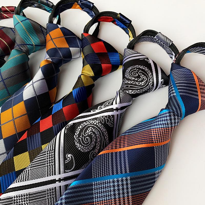 

Bow Ties Lazy Tie With Zipper Easy-pull Polyester Jacquard Fabric Suit Clothing Wholesale Factory Spot
