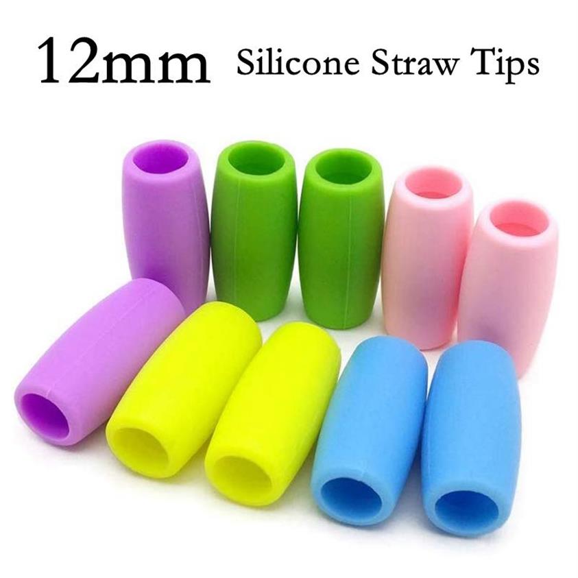 

Drinking Straws 12mm Multi-Colors Food Grade Silicone Straw Tips Cover Soft Reusable Metal Stainless Steel Nozzles Only Fit For 1 298u