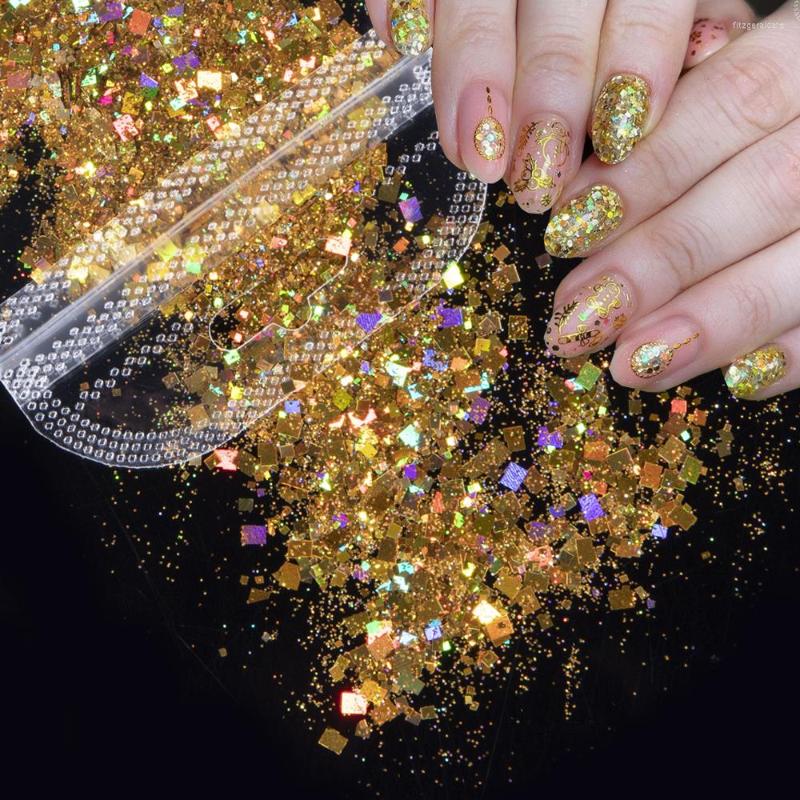 

Nail Glitter Art Flakes Mix Size Hexagon Shapes Ultra Thin Sequins Holographic Star Moon Accessories Decorations