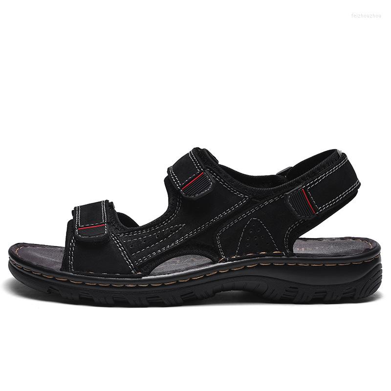 

Sandals 2023 Men'S Beach Big Size 39-45 Leather For Men Outdoor Walking Summer Comfortable Shoes, Blue