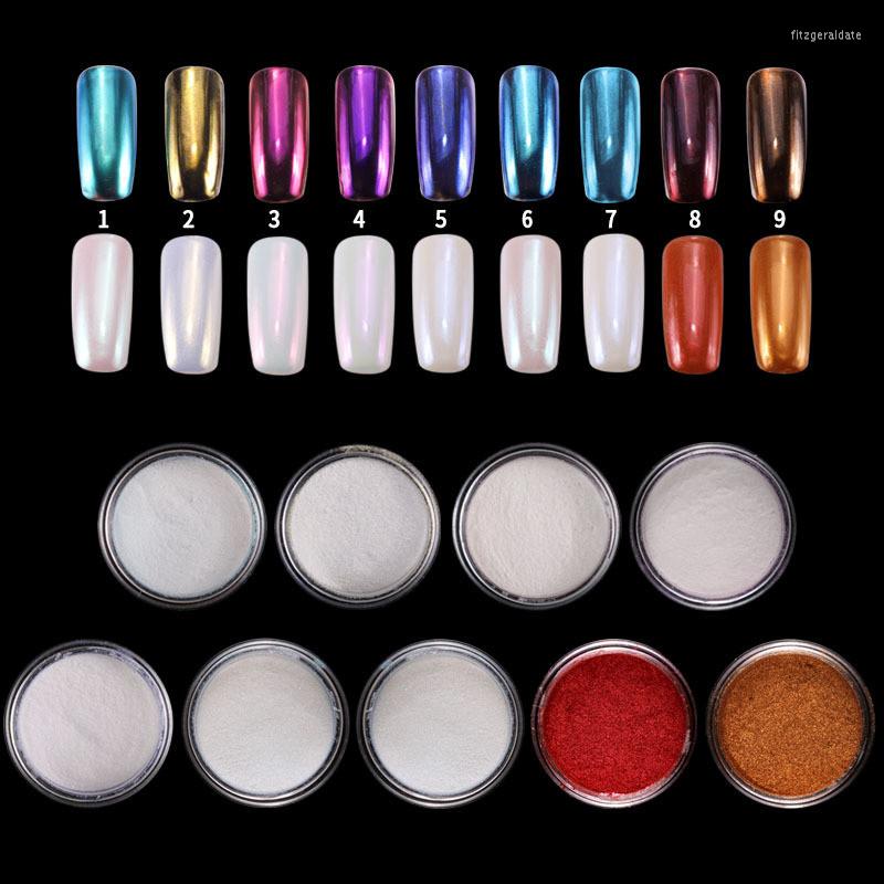 

Nail Glitter 1box Mirror Powder For Art Decoration 9 Color Available UV Gel Three-dimensional Shell Pigment Manicure