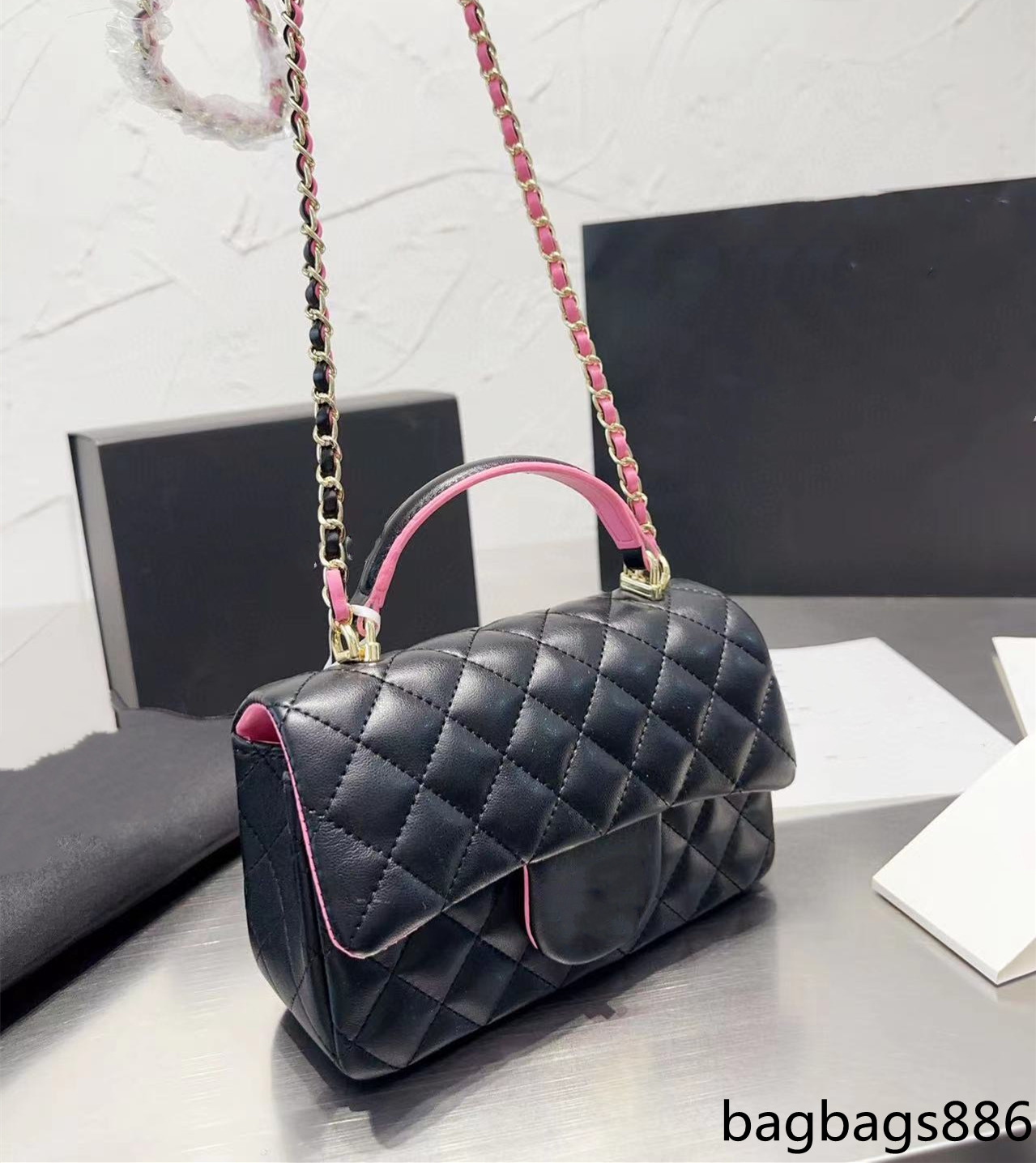 

Top double-color dermal flap bag leather processing and chain diamond classic quilted bag gold coin purse hardware designer women clutch bags wallet, Style 8