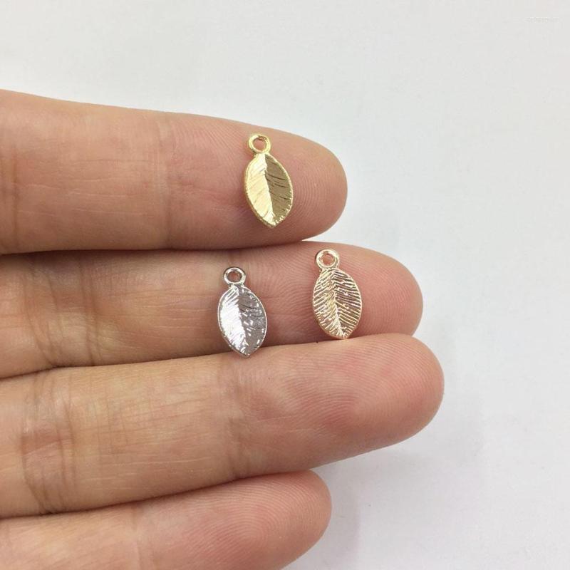 

Charms Eruifa Pretty 20pcs Mini Leaf 6 10mm Zinc Alloy Women Wholesales Necklace Earring Bracelet Jewelry DIY Handmade 2 Colors