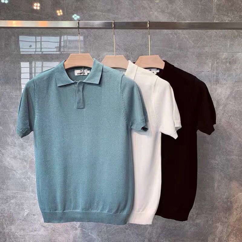 

Men's Polos Summer Business Casual Short Sleeve PoloShirt Men Clothes Fashion Solid Color Knitted Tops Male Slim Fit Polo Shirts A111 230311