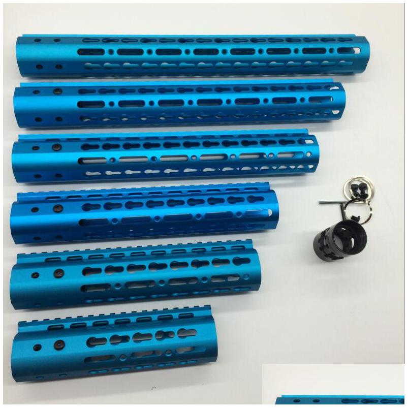 

Others Tactical Accessories 79101215 Inch Tra Light Slim Anodized Blue Keymod Floating Hand Guard Fore Rail Mount System With Steel Dh4P3