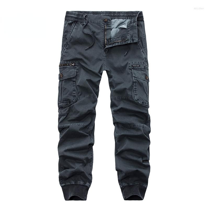 

Men's Pants Casual Men's Jogging Cotton Trousers Fashion Streetwear Multi-pocket Men Army Tactics Overalls Pantalones Plus Size, Black