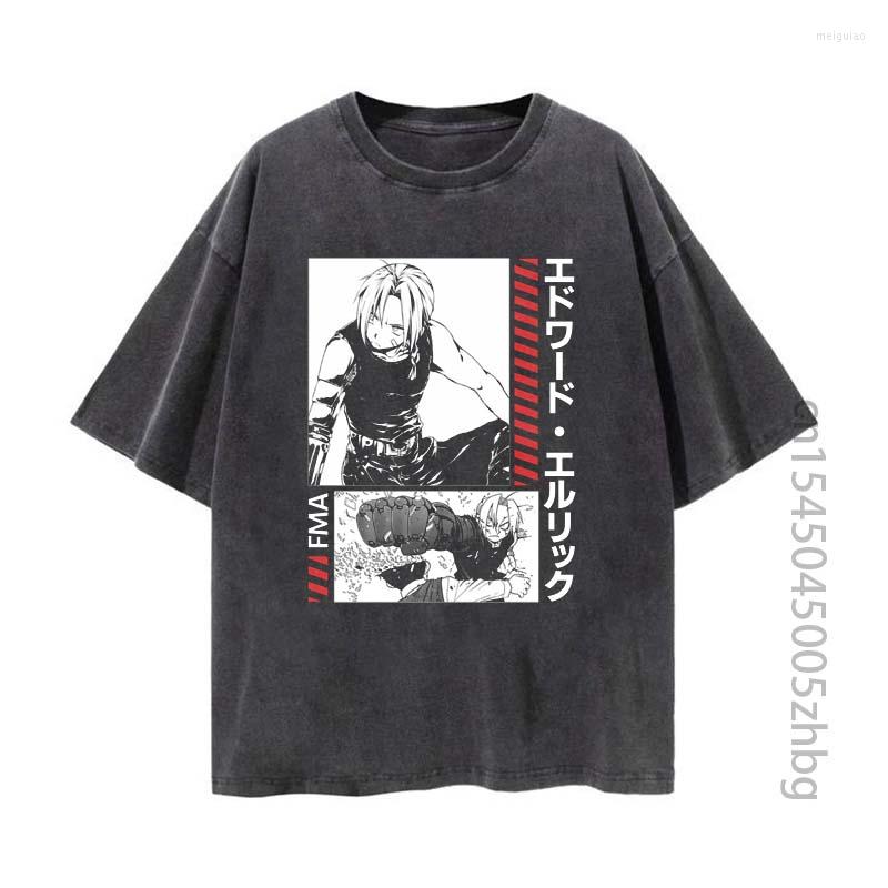 

Women's T Shirts Fullmetal Alchemist Anime Woman Shirt Streetwear Harajuku Vintage Distressed Tshirt Manga Graphic Men Tops Tees, 100405