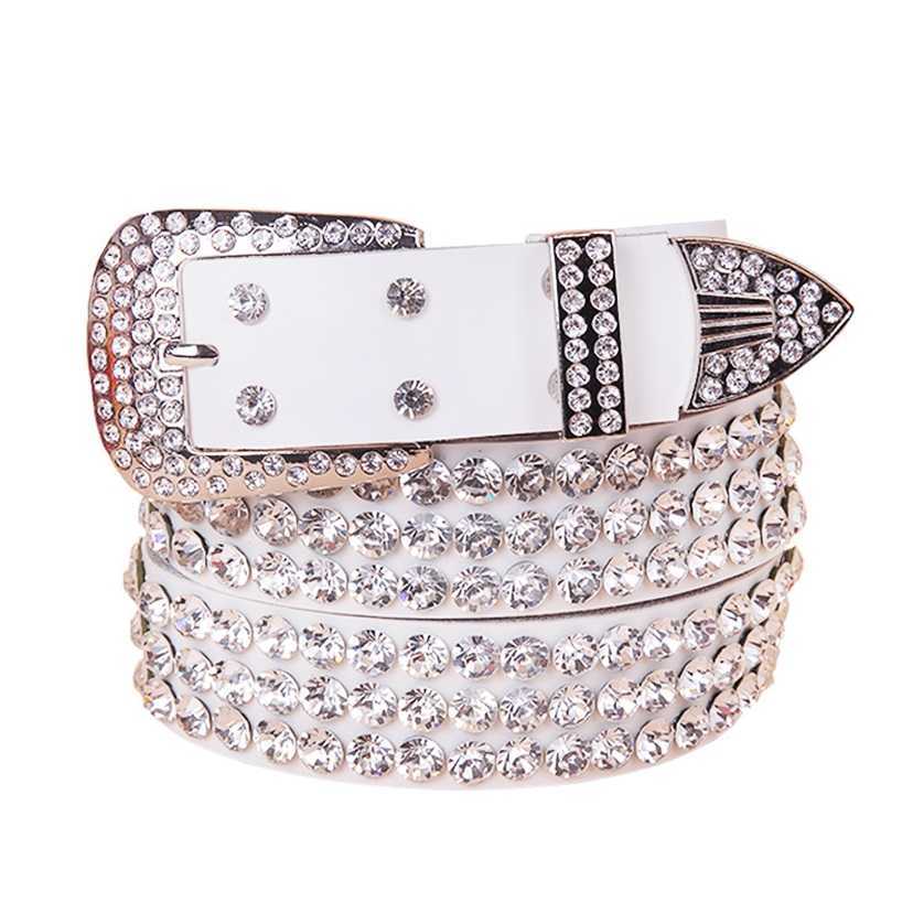 

Designer belts 2023 Belt belt fashion versatile diamond trend personality decoration with drill buckle women's white jeans wide factory outlet