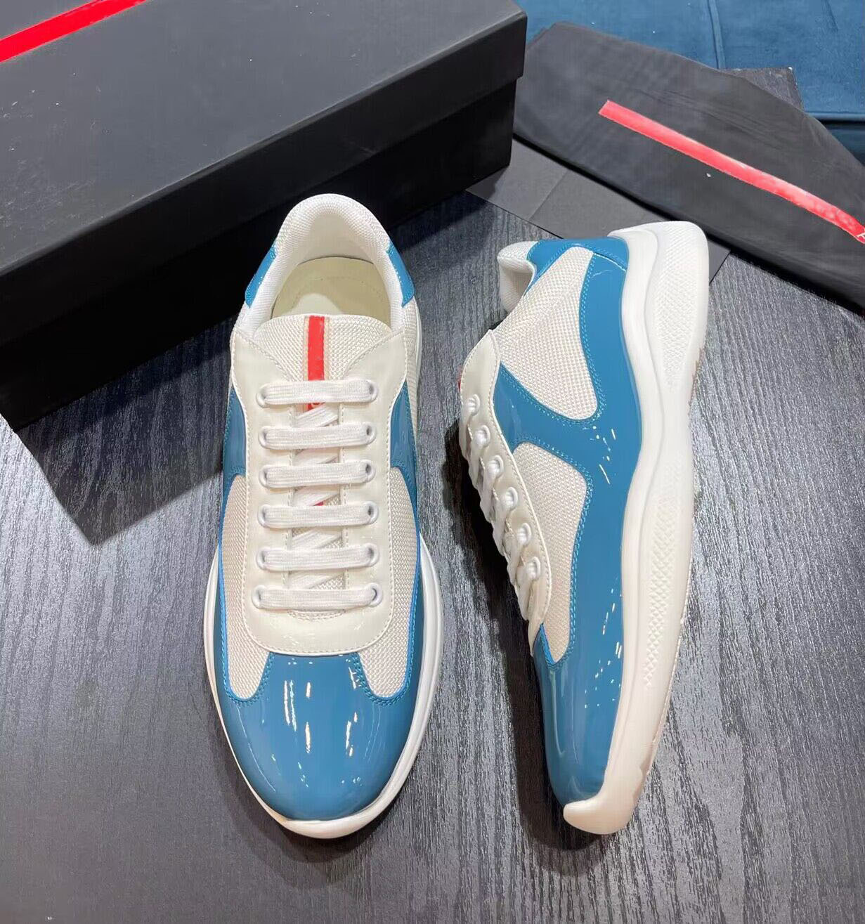 

Size 38-46 America Cup Runner Sports Shoes Low Top Sneakers Men Rubber Sole Fabric Patent Leather Men's Wholesale Discount Trainer Original Box