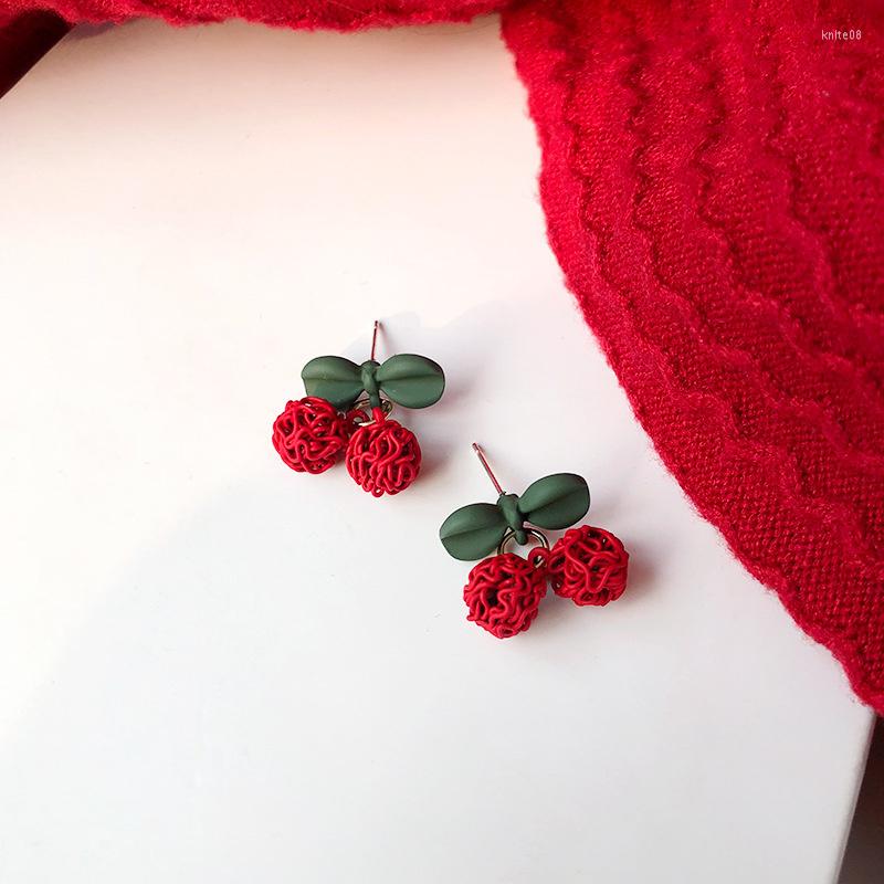 

Stud Earrings Women Lovely Little Cherry Girl Party Anniversary Gift Ear Studs Female Wedding Fashion Jewelry