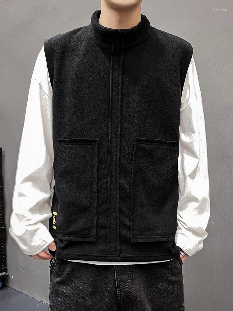 

Men's Vests 2023 Windproof Casual Warm Vest Coat Men Large Size Clothing Fashion Spring Men's Jacket Fleece -5XL, Black