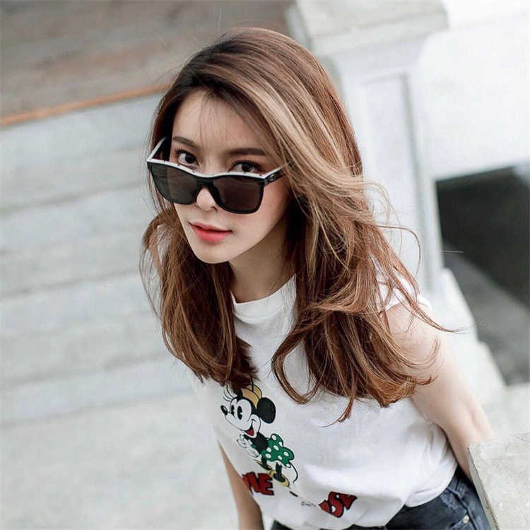 

Sunglasses 2023 new Xiaoxiangfeng one-piece lens color blocking frame anti ultraviolet star net red sunglasses CH5418
