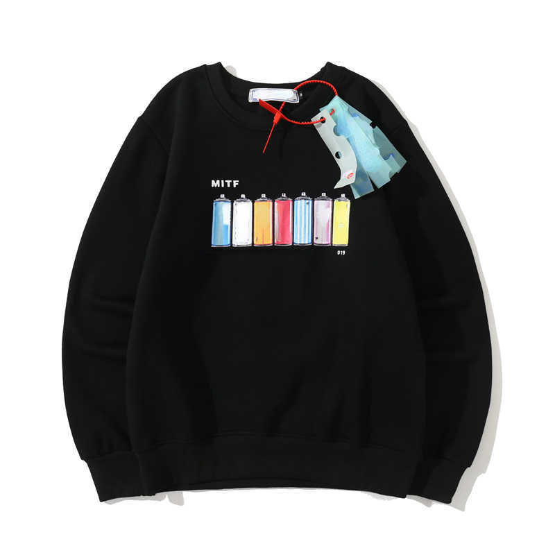 

Mens Designer sweater cotton Sweatshirt Fashion Sweater High version Crew neck Off Crewneck Streetwear Hip Hop Couple Hoodie, White