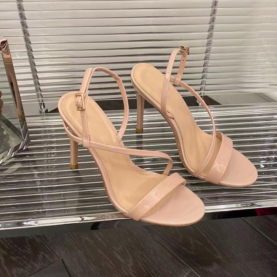 

Gianvito Rossi designer sandals high heeled women dress shoe leather ankle strap buckle open toe strap fashion ribbon summer casual factory shoes, 20#